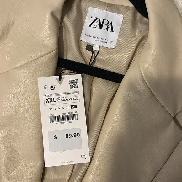 Zara leather blazer - never worn before! - Picture 2 of 2
